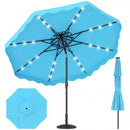 9 FT Solar LED Patio Umbrella Push-Button Tilt and Crank 24 LED Lights and 8 Ribs by DirectDeals