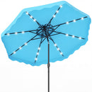 9 FT Solar LED Patio Umbrella Push-Button Tilt and Crank 24 LED Lights and 8 Ribs by DirectDeals