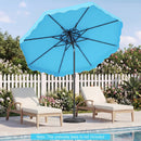 9 FT Solar LED Patio Umbrella Push-Button Tilt and Crank 24 LED Lights and 8 Ribs by LJGDeals