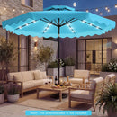 9 FT Solar LED Patio Umbrella Push-Button Tilt and Crank 24 LED Lights and 8 Ribs by LJGDeals