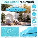 9 FT Solar LED Patio Umbrella Push-Button Tilt and Crank 24 LED Lights and 8 Ribs by LJGDeals