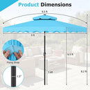 9 FT Solar LED Patio Umbrella Push-Button Tilt and Crank 24 LED Lights and 8 Ribs by LJGDeals
