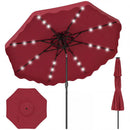 9 FT Solar LED Patio Umbrella Push-Button Tilt and Crank 24 LED Lights and 8 Ribs by LJGDeals