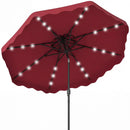 9 FT Solar LED Patio Umbrella Push-Button Tilt and Crank 24 LED Lights and 8 Ribs by DirectDeals