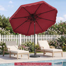 9 FT Solar LED Patio Umbrella Push-Button Tilt and Crank 24 LED Lights and 8 Ribs by LJGDeals