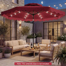 9 FT Solar LED Patio Umbrella Push-Button Tilt and Crank 24 LED Lights and 8 Ribs by LJGDeals