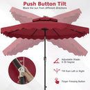 9 FT Solar LED Patio Umbrella Push-Button Tilt and Crank 24 LED Lights and 8 Ribs by LJGDeals