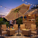 Thatched Tiki Umbrella 9 FT with Solar LED Lights by DirectDeals