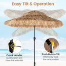 Thatched Tiki Umbrella 9 FT with Solar LED Lights by LJGDeals