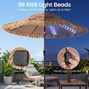 Thatched Tiki Umbrella 9 FT with Solar LED Lights by LJGDeals