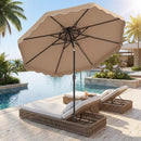 9 Feet Patio Umbrella with Push Button Tilt and Crank by LJGDeals