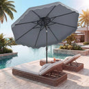 9 Feet Patio Umbrella with Push Button Tilt and Crank by LJGDeals