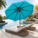 9 Feet Patio Umbrella with Push Button Tilt and Crank by LJGDeals