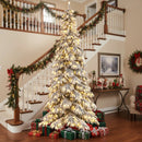 9 Feet Pre-Lit Artificial Xmas Tree Hinged Xmas Tree with Quick Power Connectors by LJGDeals