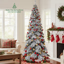 9 Feet Pre-Lit Artificial Xmas Tree Hinged Xmas Tree with Quick Power Connectors