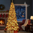 9 Feet Pre-Lit Artificial Xmas Tree Hinged Xmas Tree with Quick Power Connectors by LJGDeals
