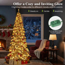 9 Feet Pre-Lit Artificial Xmas Tree Hinged Xmas Tree with Quick Power Connectors by LJGDeals