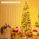 6/7.5/9 Feet Pre-Lit Artificial Christmas Tree Snow Flocked Hinged by LJGDeals