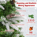 6/7.5/9 Feet Pre-Lit Artificial Christmas Tree Snow Flocked Hinged-9 FT