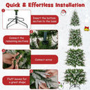 6/7.5/9 Feet Pre-Lit Artificial Christmas Tree Snow Flocked Hinged by LJGDeals
