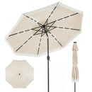 9 Feet Solar Patio Umbrella with 24 LED Lights for Yard by LJGDeals