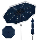 9 Feet Solar Patio Umbrella with 24 LED Lights for Yard by DirectDeals