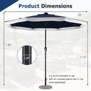 9 Feet Solar Patio Umbrella with 24 LED Lights for Yard by LJGDeals
