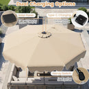 9 Ft Solar Patio Umbrella with LED Lights by LJGDeals