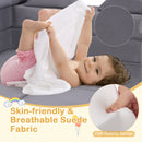 9-Piece Climb and Crawl Foam and Floor Playset with Breathable Suede Fabric-Gray