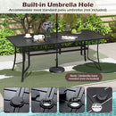 9-Piece Outdoor Dining Set for 8 with Umbrella Hole and 8 Chairs by LJGDeals
