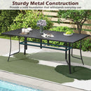 9-Piece Outdoor Dining Set for 8 with Umbrella Hole and 8 Chairs by LJGDeals