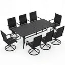 9-Piece Outdoor Dining Set for 8 with Umbrella Hole and 8 Chairs by LJGDeals