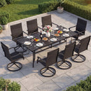 9-Piece Outdoor Dining Set for 8 with Umbrella Hole and 8 Chairs by LJGDeals