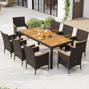 9 Piece Outdoor Dining Set with Acacia Wood Table Top by LJGDeals
