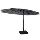 10 Piece Outdoor Dining Set with 15 Feet Double-Sided Twin Patio Umbrella
