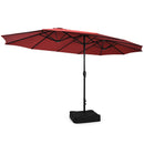 10 Piece Outdoor Dining Set with 15 Feet Double-Sided Twin Patio Umbrella