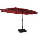 10 Piece Outdoor Dining Set with 15 Feet Double-Sided Twin Patio Umbrella by LJGDeals