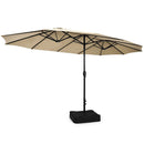 10 Piece Outdoor Dining Set with 15 Feet Double-Sided Twin Patio Umbrella by LJGDeals