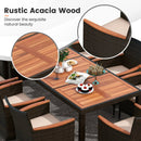 10 Piece Outdoor Dining Set with 15 Feet Double-Sided Twin Patio Umbrella by LJGDeals