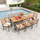 9 Pieces Patio Dining Set with 1.9 Inch Umbrella Hole and Seat Cushions by LJGDeals