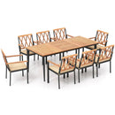 9 Pieces Patio Dining Set with 1.9 Inch Umbrella Hole and Seat Cushions by LJGDeals
