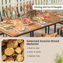 9 Pieces Patio Dining Set with 1.9 Inch Umbrella Hole and Seat Cushions by LJGDeals