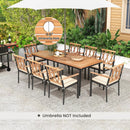 9 Pieces Patio Dining Set with 1.9 Inch Umbrella Hole and Seat Cushions by LJGDeals