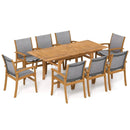 9 Pieces Acacia Wood Patio Dining Set for 6 by LJGDeals
