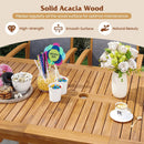 9 Pieces Acacia Wood Patio Dining Set for 6 by LJGDeals