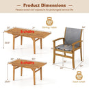 9 Pieces Acacia Wood Patio Dining Set for 6 by LJGDeals