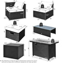 9 Pieces Outdoor PE Rattan Wicker Sectional Sofa with 42 Inch 60 000 BTU Gas Fire Pit Table by LJGDeals