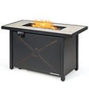9 Pieces Outdoor Patio Furniture Set with 42 Inch Propane Fire Pit Table by LJGDeals