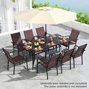 9 Pieces Patio Dining Set for 8 Outdoor Rectangular Table and Stackable Chairs by LJGDeals