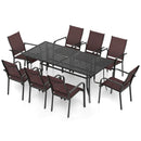 9 Pieces Patio Dining Set for 8 Outdoor Rectangular Table and Stackable Chairs by LJGDeals